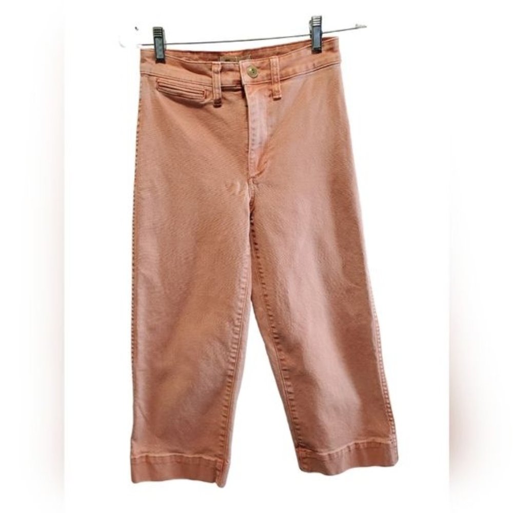 Madewell Capri Denim Orange weight leg High Waist Size 25P